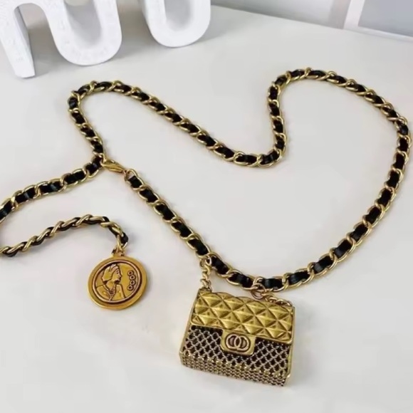 Anthropologie Mini Double Chain Charm Belt/Bag - Picture 2 of 3